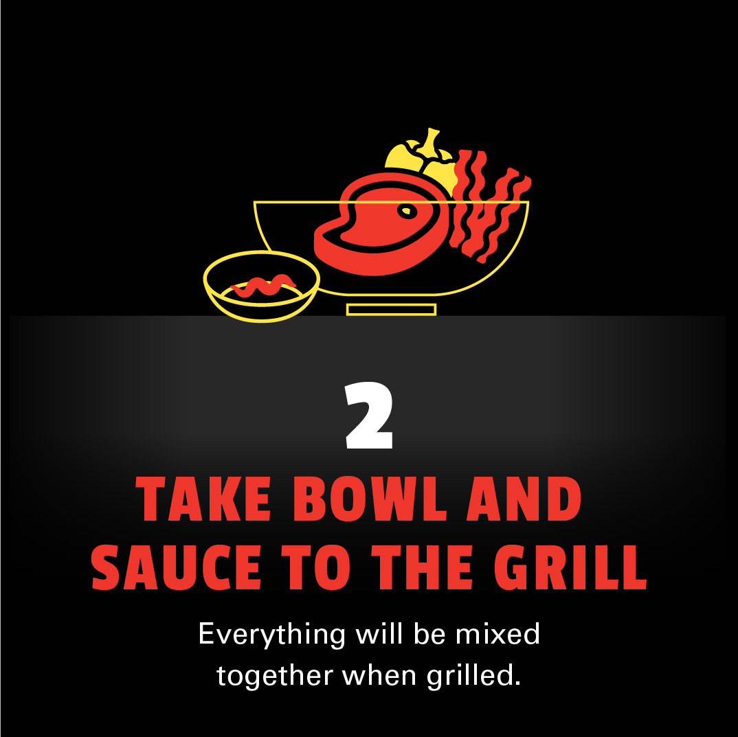 Step 2: Take the bowl and sauce to the grill