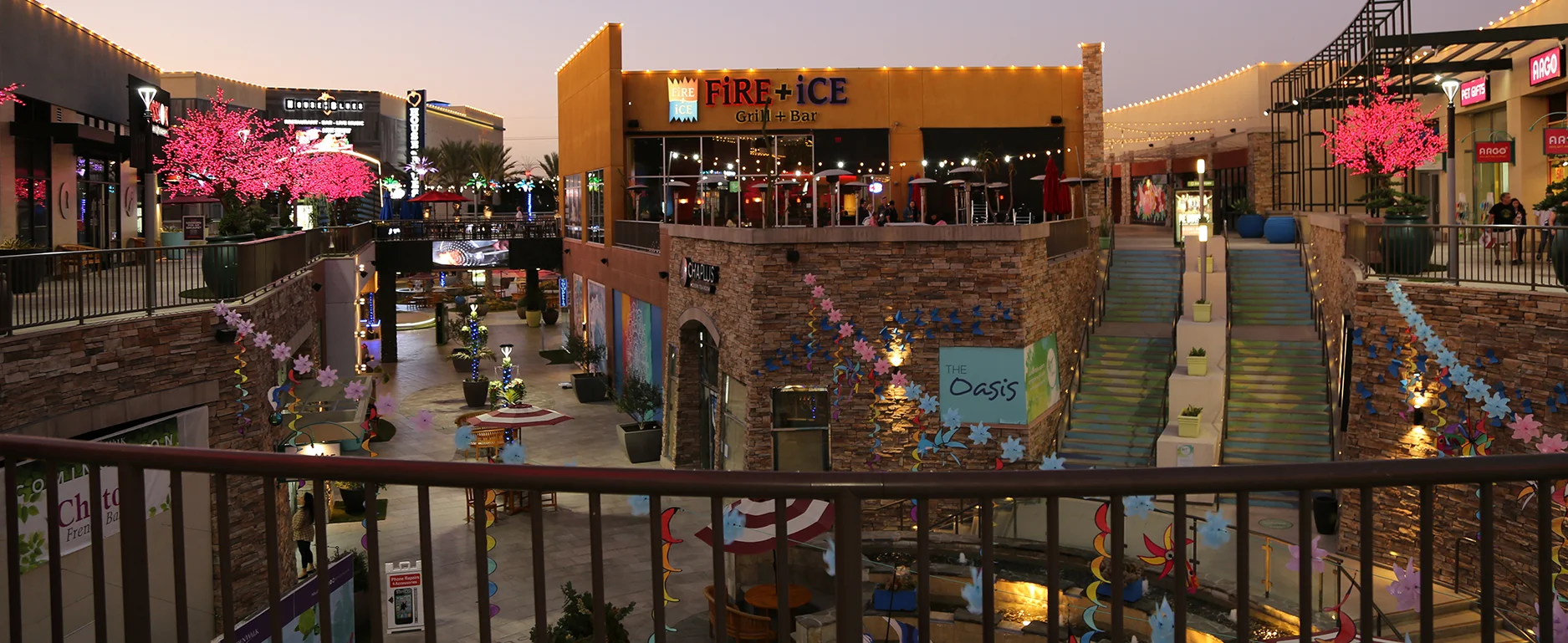 Exterior of Fire + Ice restaurant at the Anaheim Garden Walk
