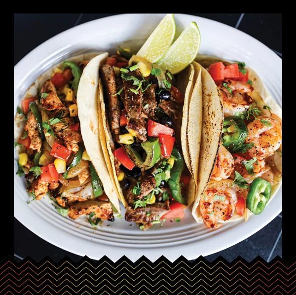 chicken, steak & shrimp tacos