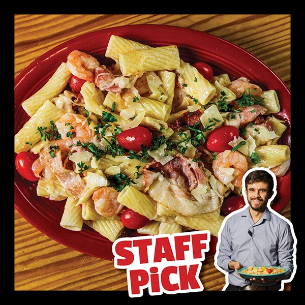 staff pick: tomato shrimp pasta